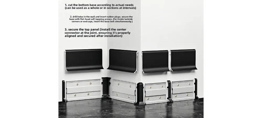 Snap-fit Aluminum Skirting Installation steps Snap-fit Aluminum Skirting Installation steps